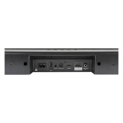 Denon DHT-S217, conexiones: HDMI de entrada y de salida eARC, óptica, AUX y salida de subwoofer