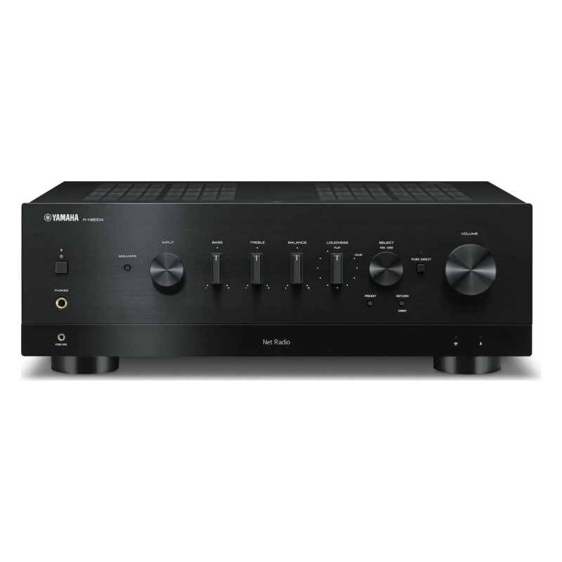 Yamaha R-N800A, vista frontal en negro