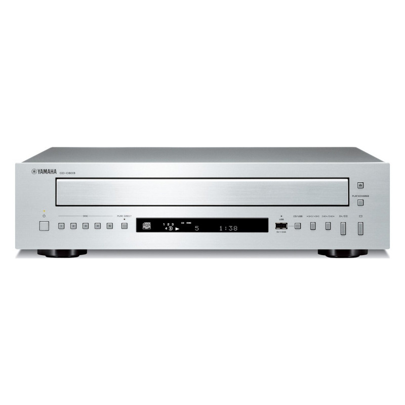 Yamaha CD-C603, vista frontal en plata