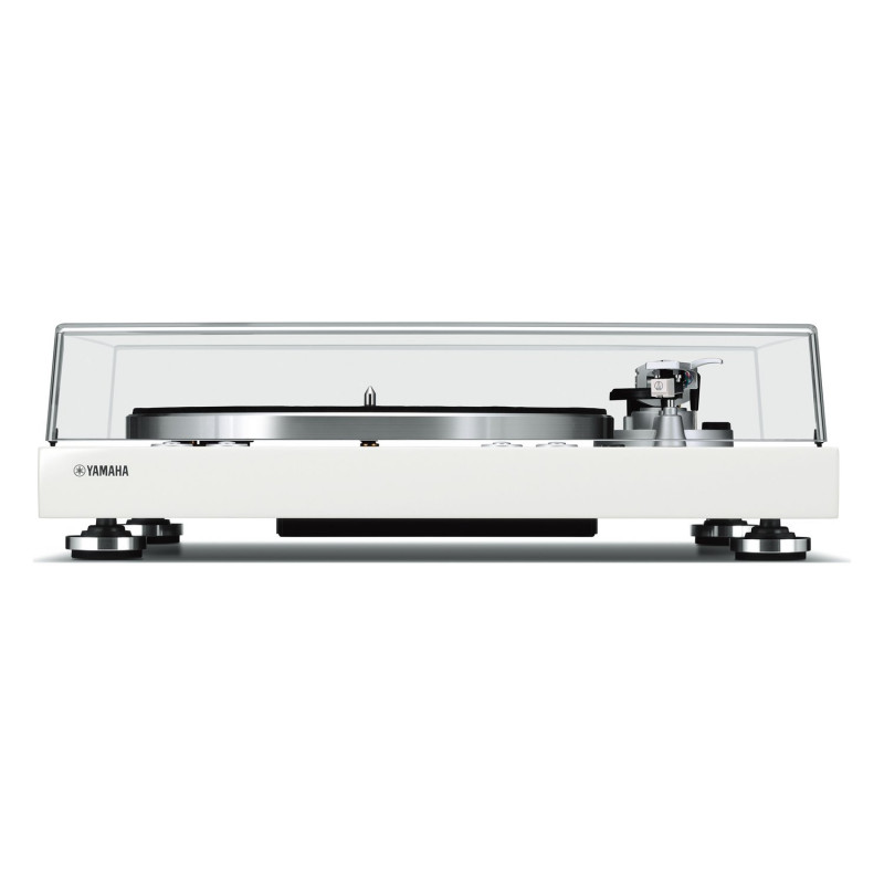 Yamaha MusicCast VINYL 500, vista frontal en blanco con la tapa cerrada