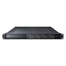 Yamaha XDA-QS5400, vista frontal sin la tapa, con los controles de las cuatro zonas
