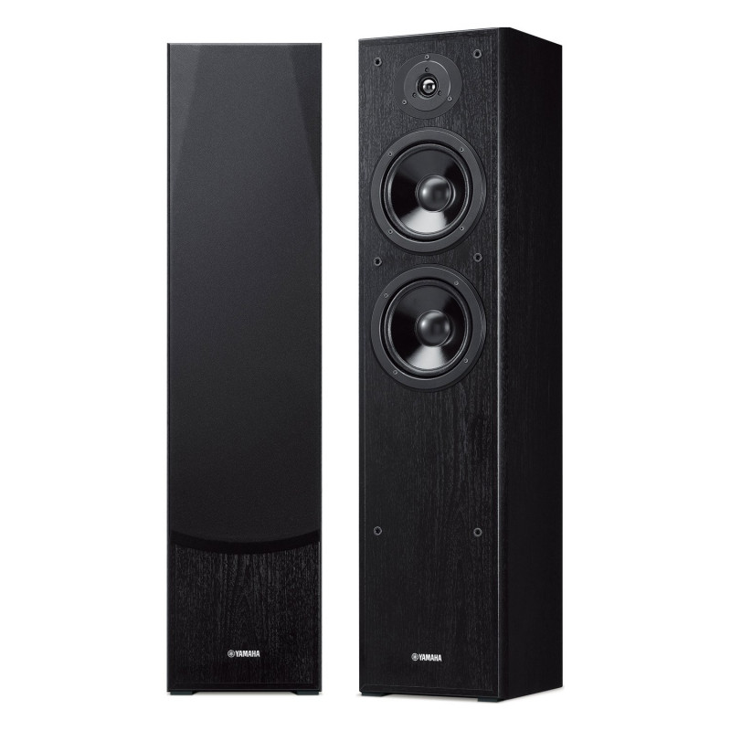 Yamaha NS-F51, pareja, una con rejilla y otra sin ella