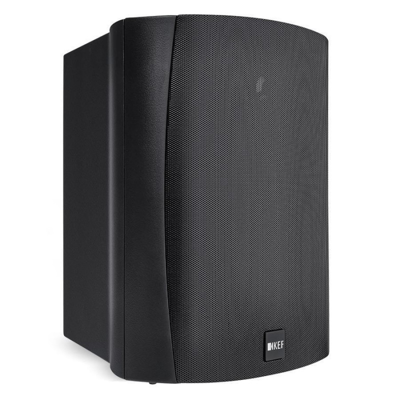 KEF Ventura 6 en negro, vista frontal en ángulo