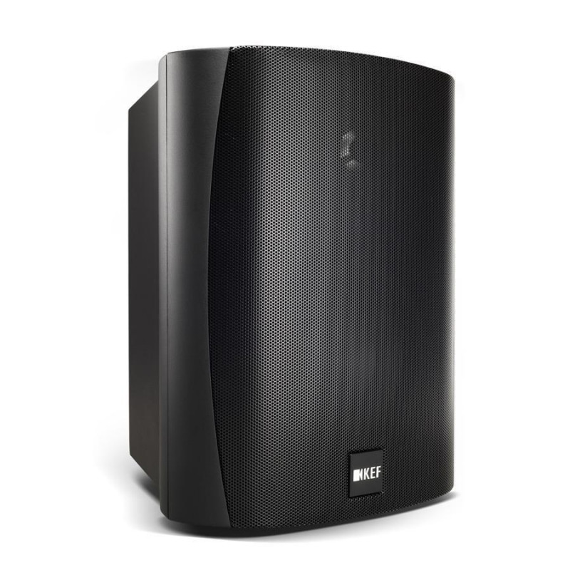 KEF Ventura 5 en negro, vista frontal en ángulo