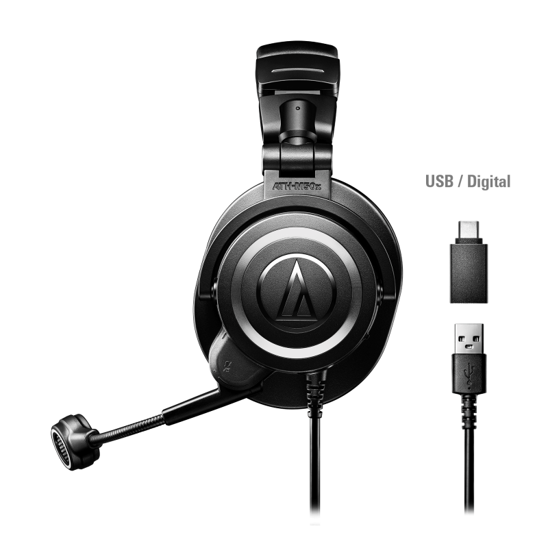 Conexión USB-A y adaptador USB-C del ATH-M50xSTS-USB