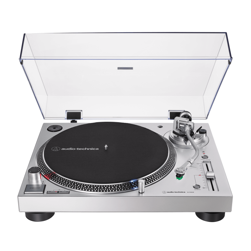Audio-Technica AT-LP120XUSB en plata, giradiscos de tracción directa