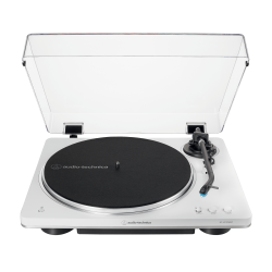 Audio-Technica AT-LP70XBT en blanco y plata, giradiscos automático con Bluetooth
