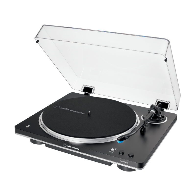 Audio-Technica AT-LP70XBT en negro y plata, otra vista