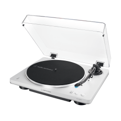 Audio-Technica AT-LP70XBT en blanco y plata, otra vista
